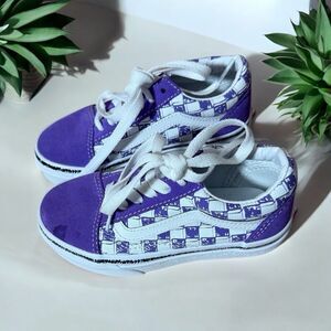 Vans Purple White Checkered Sneakers Kids